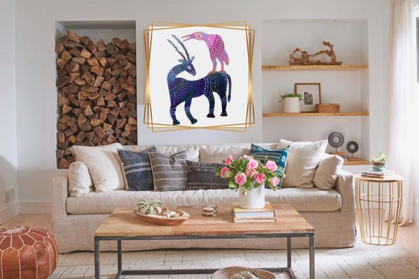 Bhil painting displayed in living room painting from Gallery Unique Art