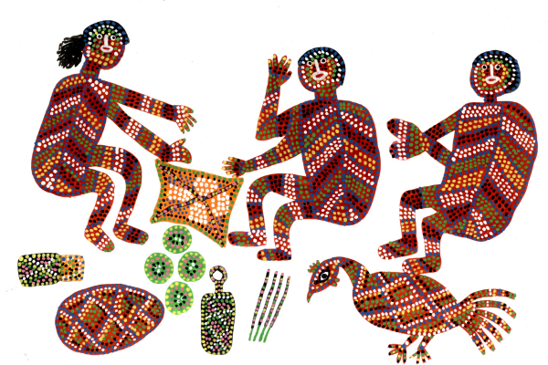 Colorful Bhil tribal painting