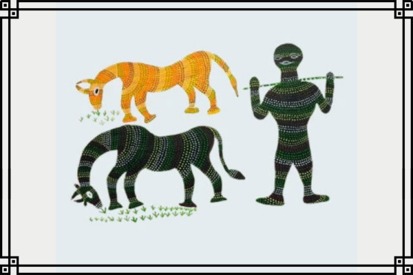 Traditional Bhil folk art painting from Madhya Pradesh (gallery unique art)